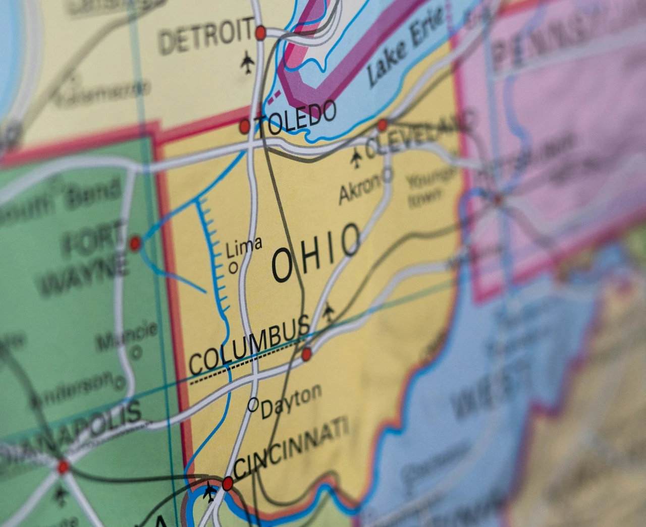 Map showing Ohio Commercial Property Service Area